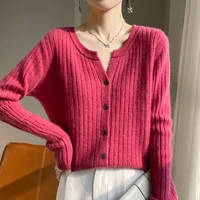 2024 Spring and Autumn New Cashmere Cardigan Coat Female Knitted Cardigan Women Cashmere Cardigan Sweater 2
