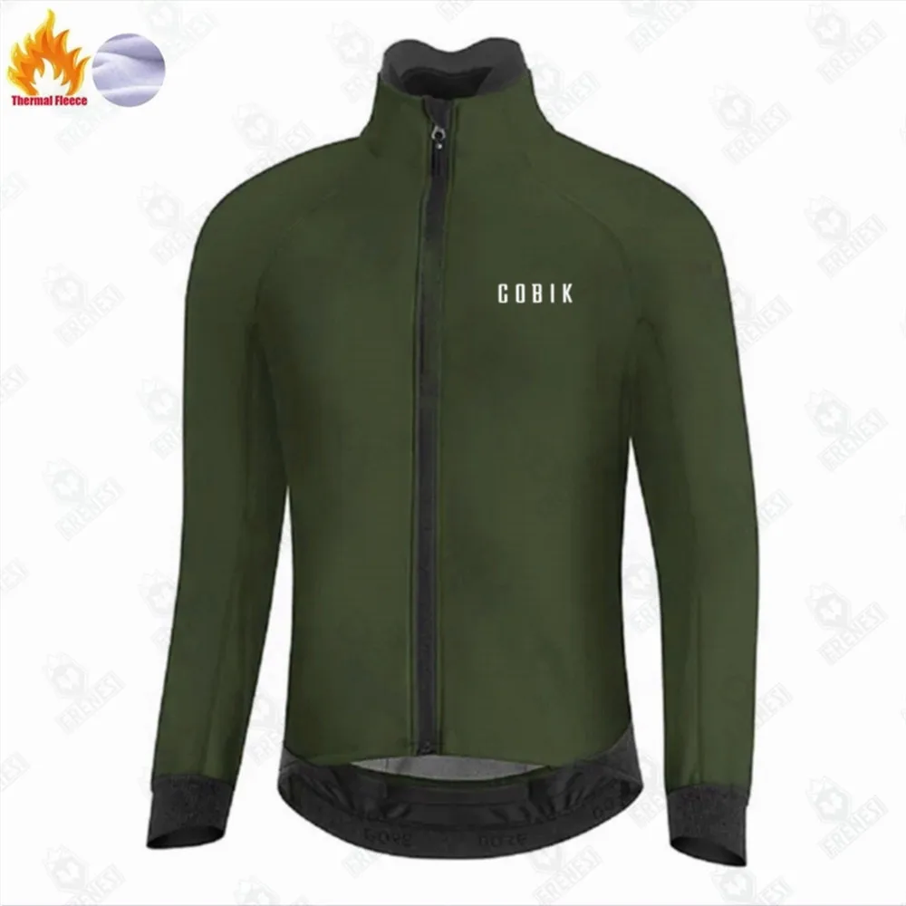 Thermal Fleece Cycling Jacket for Men Long Sleeve Road Bike Outdoor Sports MTB Winter/Spring