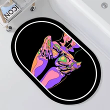  Psychedelic Napa Skin Bathroom Mat 80's Aesthetic Boho INS Super Absorbent Rug Bath Quick Dry Doormat Kitchen Area Rugs 