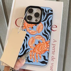 Vibrant Orange Crab Wave Shockproof Silicone Phone Case - iPhone 15 Plus (1)