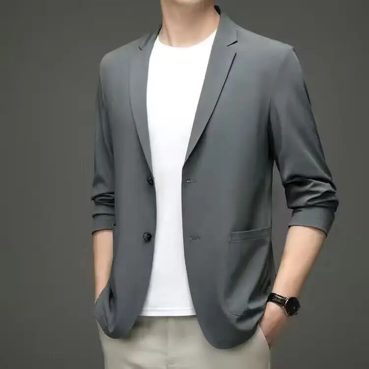 Autumn Men Button Blazer Business Suit Jacket Male Slim Fit Formal Clothing Outwear Men's Groom Costume Coat Tops B185 mens blazer