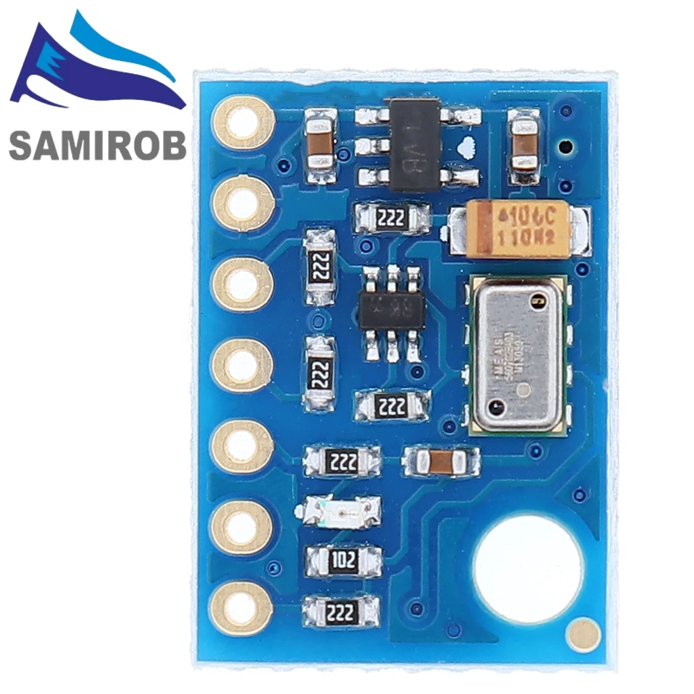 Vue de dessus du module capteur de pression MS5611 GY-63 pour Arduino, avec le logo et les marquages visibles.