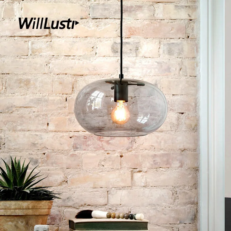 

Современная стеклянная Подвесная лампа в виде тыквы для отеля, кафе, спальни, дивана, бара, прихожей, креативная Потолочная люстра, подвесное освещение