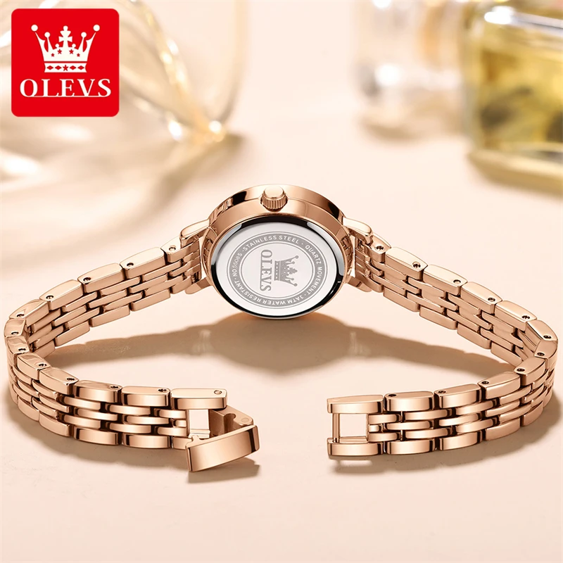 OLEVS New Fashion Quartz Watch for Womens  Stainless Steel Waterproof Womens Watch Top Brand Luxury Wristwatch Relogio Feminino
