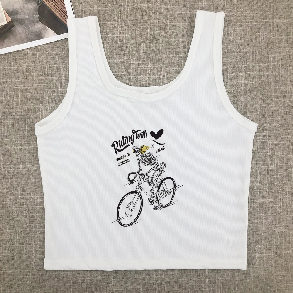 Women's T-shirt hot sell motorcycle and monogram print custom T-shirt baby tee