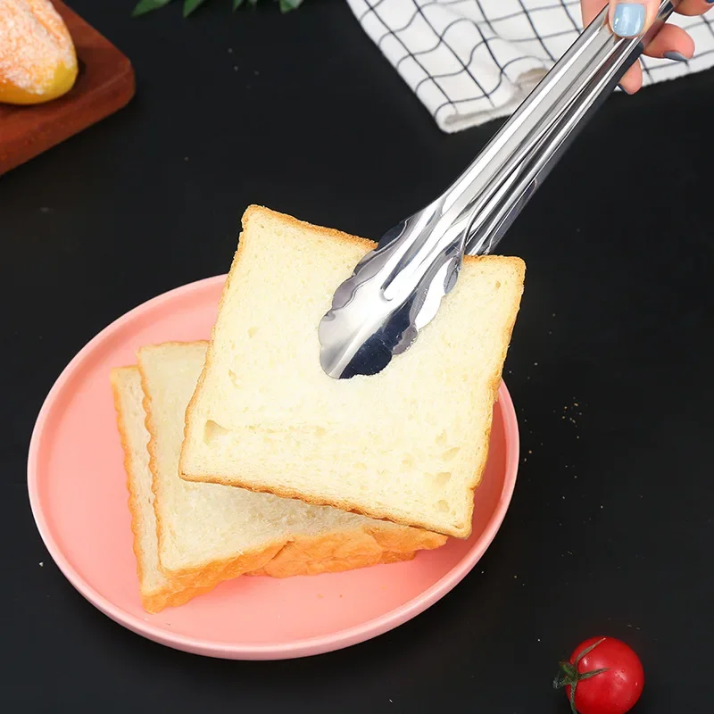 5-Size 304 Stainless Steel Food Tongs Barbecue Steak Bread Clip Vegetables Fruits Salad Buffet Clamp Kitchen Accessories