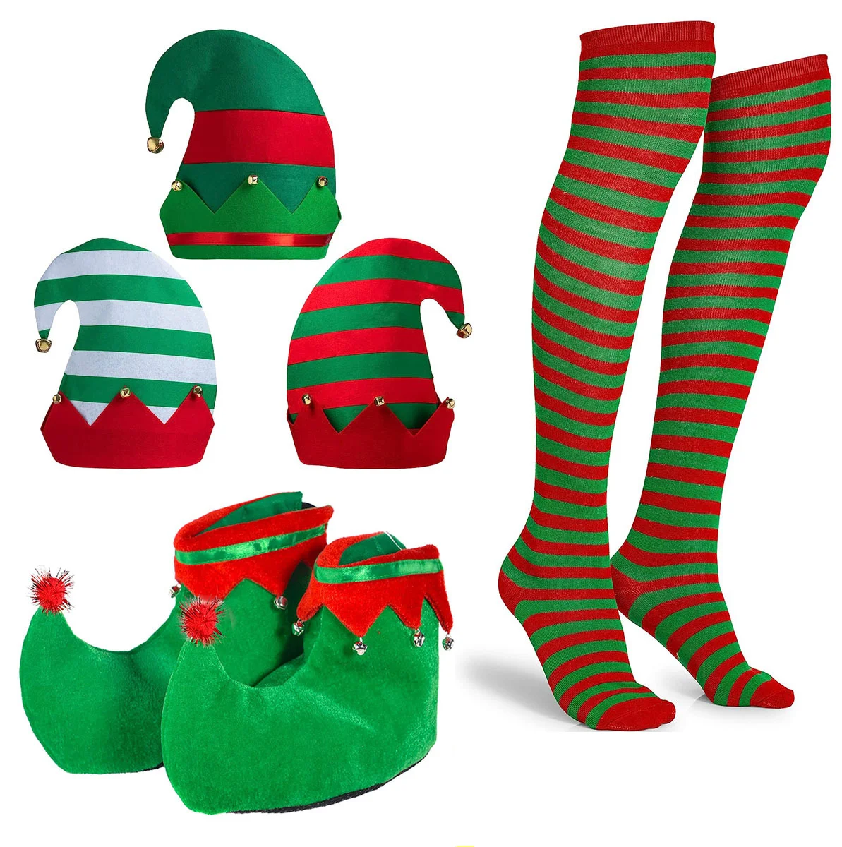 ElfHatandSocksSetCospalyAdultChristmasCostumePropsChristmas