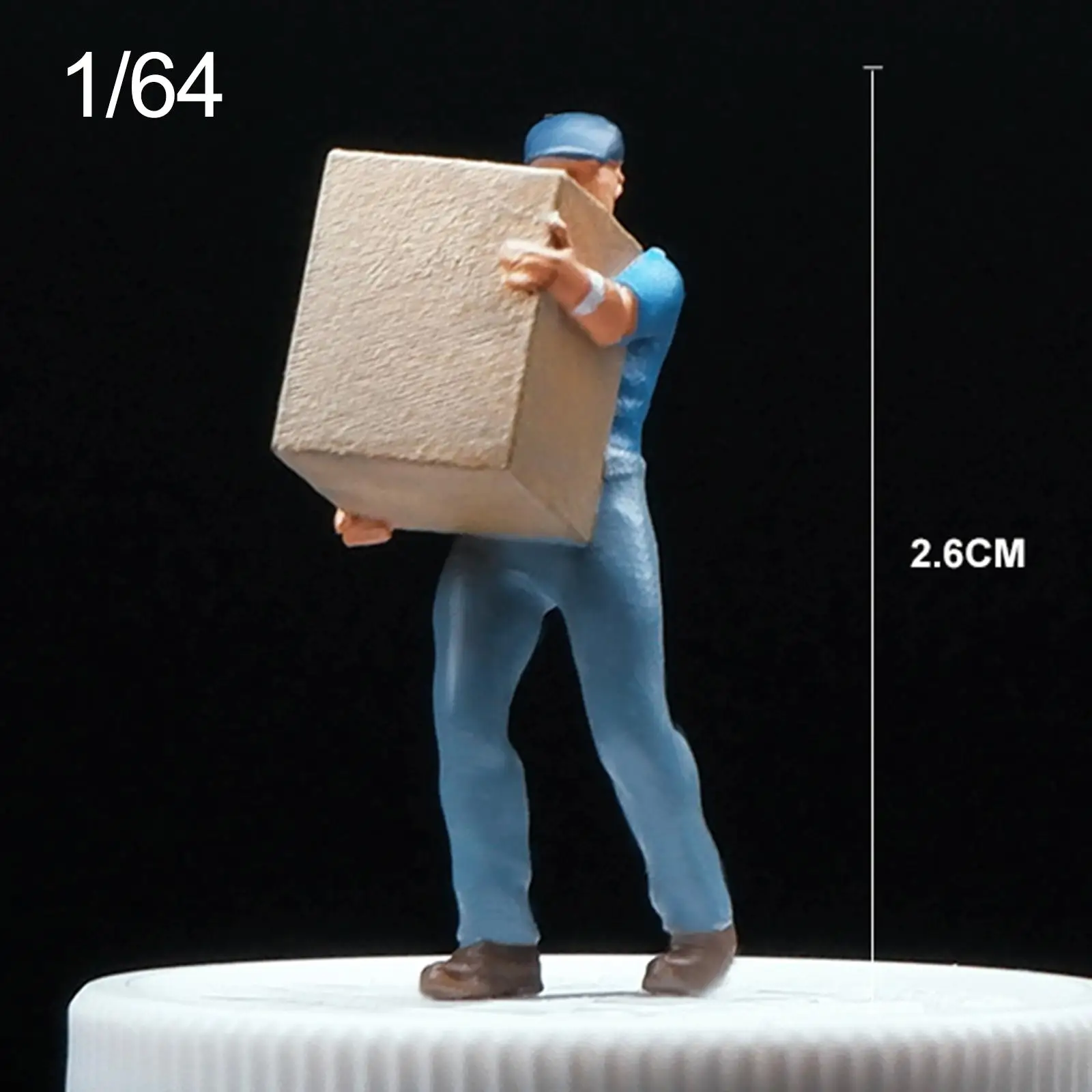1/64 Delivery Man Model Character Model Resin Tiny Miniature Porter Model Porter People Figurine for Sand train Station Layout