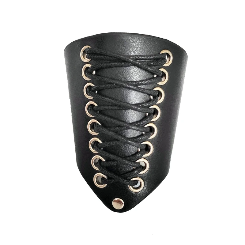 Medieval Punk Vintage Wrist Guard for Men Fashionable for Parties and Festivals Vintage PU Arm Protector Lace up Cuff