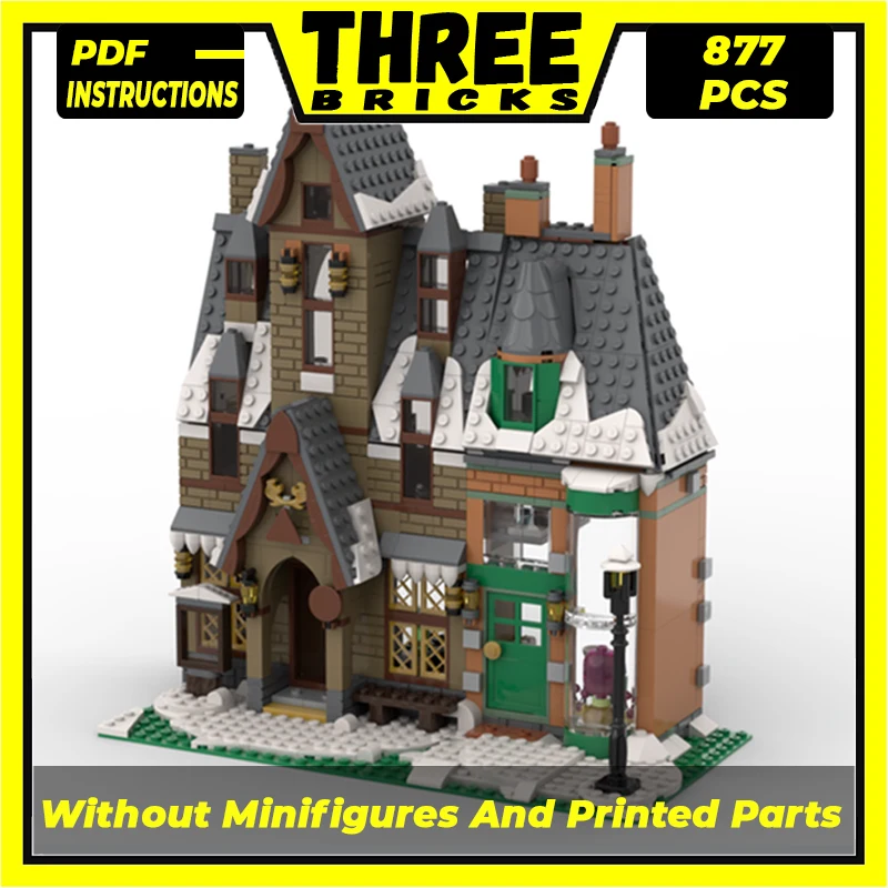 

Moc Building Blocks Modular Street View Winter House Technical Bricks DIY Assembly Construction Toys For Childr Holiday Gifts