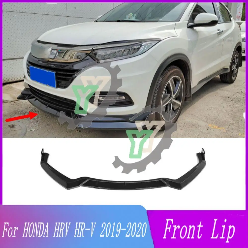 Car Front Spoiler Bumper Lip Glossy Black Car Lower Splitter Body Kit Guard Plate Lippe Board For HONDA VEZEL HRV HR-V 2019-2020