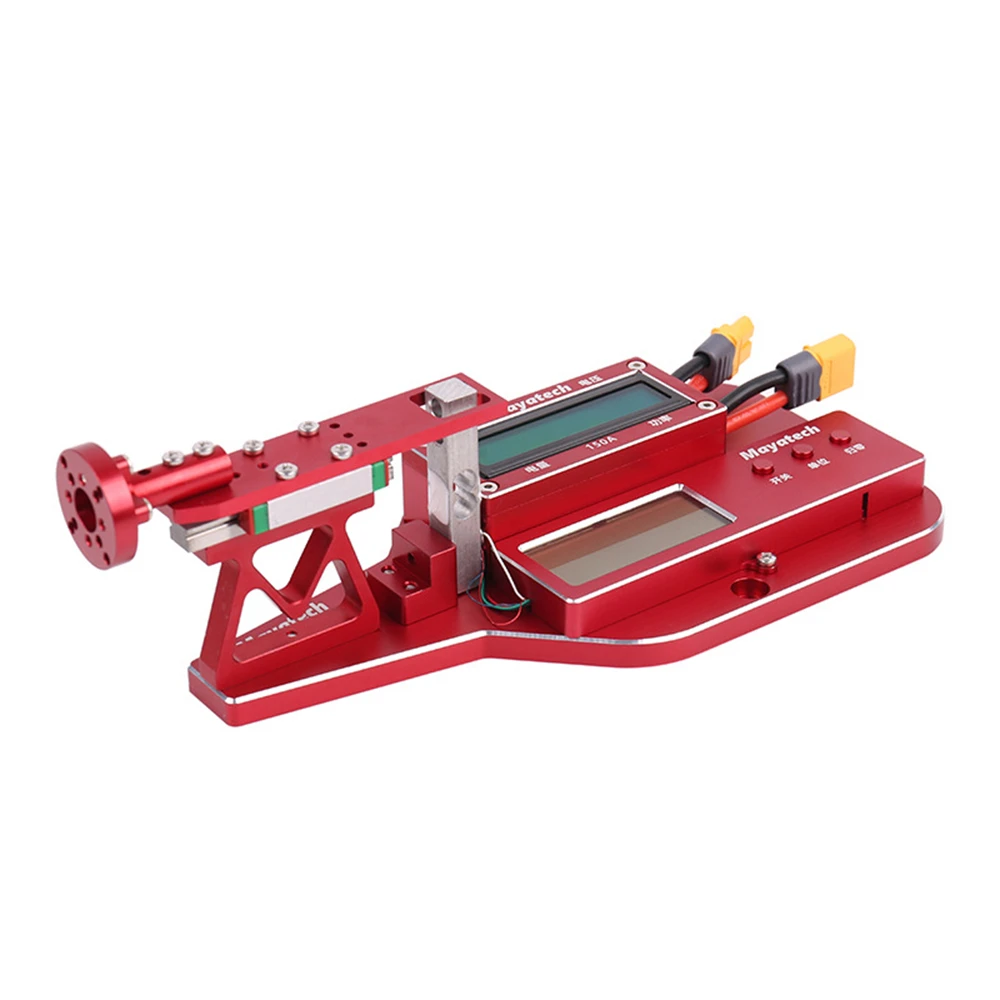 Vue rapprochée du capteur de force du banc d'essai pour moteur RC MT5 MT10