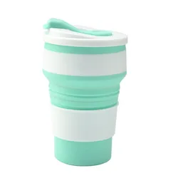 Compact Silicone Travel Mug - Lightweight, Portable, and Leak - Proof (Smooth Green)