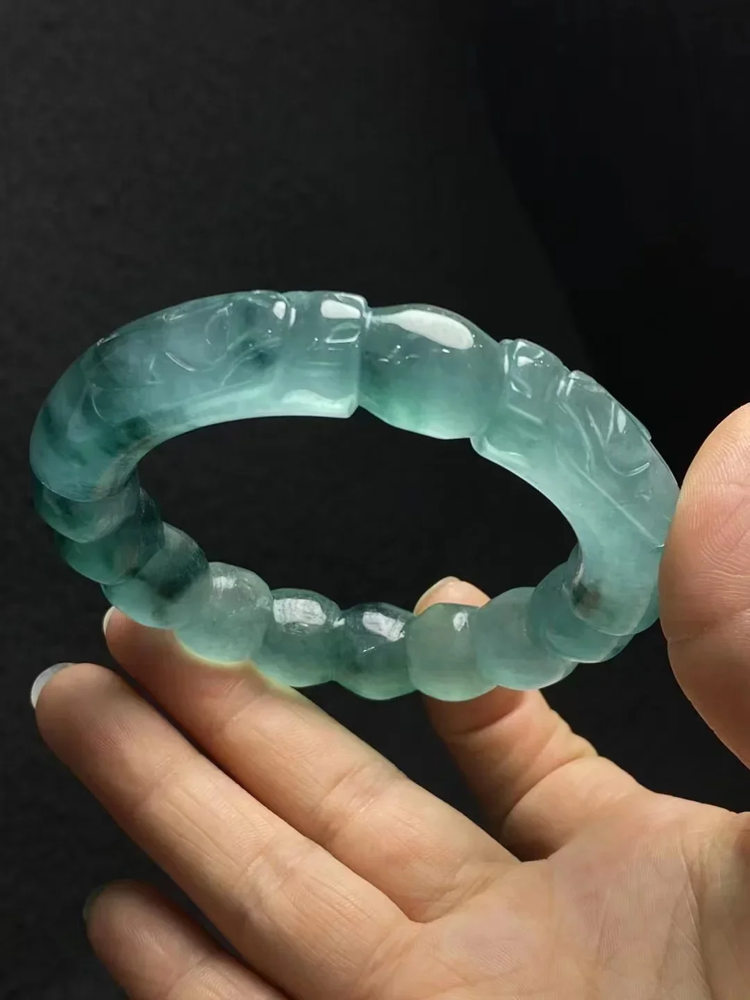 

Новейший нефритовый высоко ледяной плавающий Цветочный браслет ручная резьба нефритовый браслет женское благородное ручное кольцо Изысканный браслет ювелирное изделие