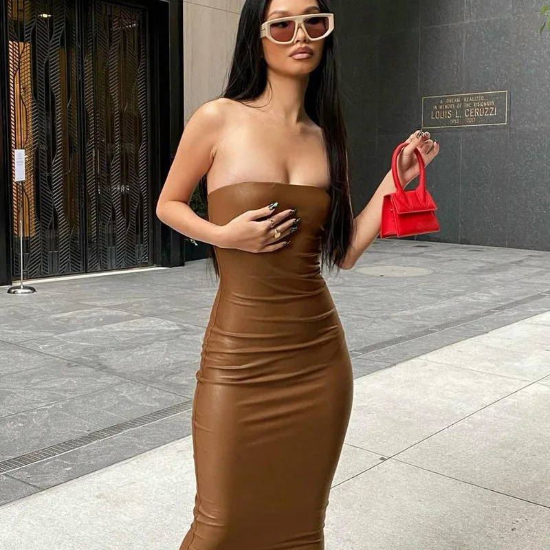 

USA cross-border women's USA sexy tube top slim split dress female factory wholesale