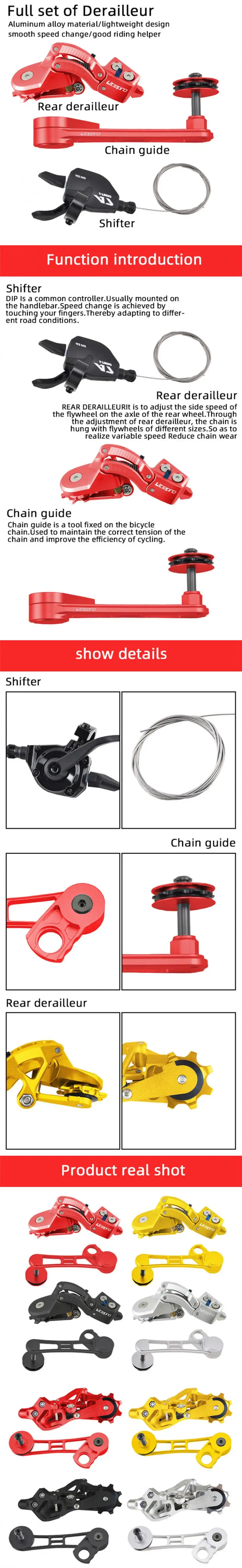 Description Picture 3 of itemLitepro External 7Speed Chain Tensioner DIP Shifter For Brompton Bike Aluminum Alloy Rear Derailleurs Transmission