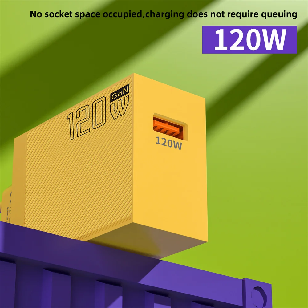 120W USB Charger Fast Charging USB A Quick Charge 3.0 Wall Charger For iPhone 15 16 Xiaomi Samsung Huawei Travel Charge Adapter