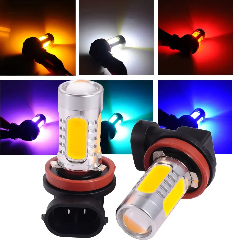 2pcs High Power 7.5W H11 H8 COB LED Bulbs For Fog DRL Driving Lights Bulb 12V