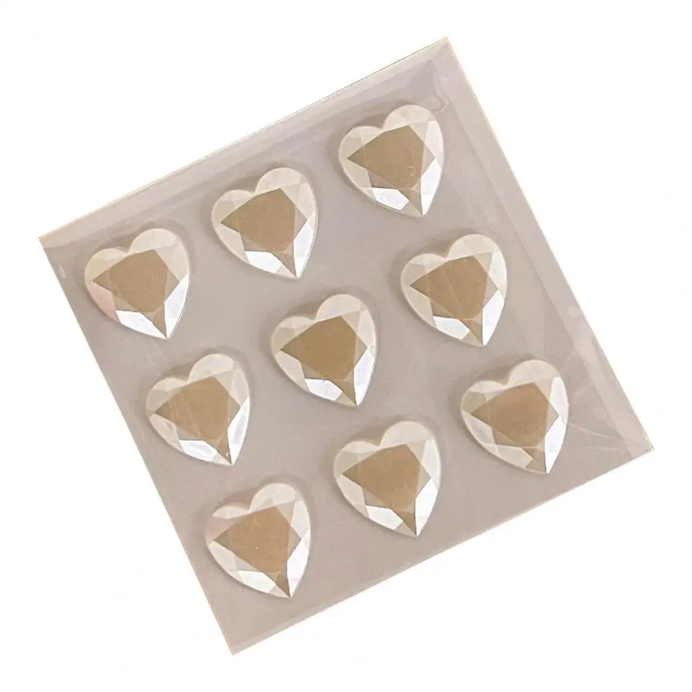 3D Faux Crystal Heart Sticker Self-Adhesive Easy Apply Shining Sticker For Child DIY Scrapbooking Journaling Supply