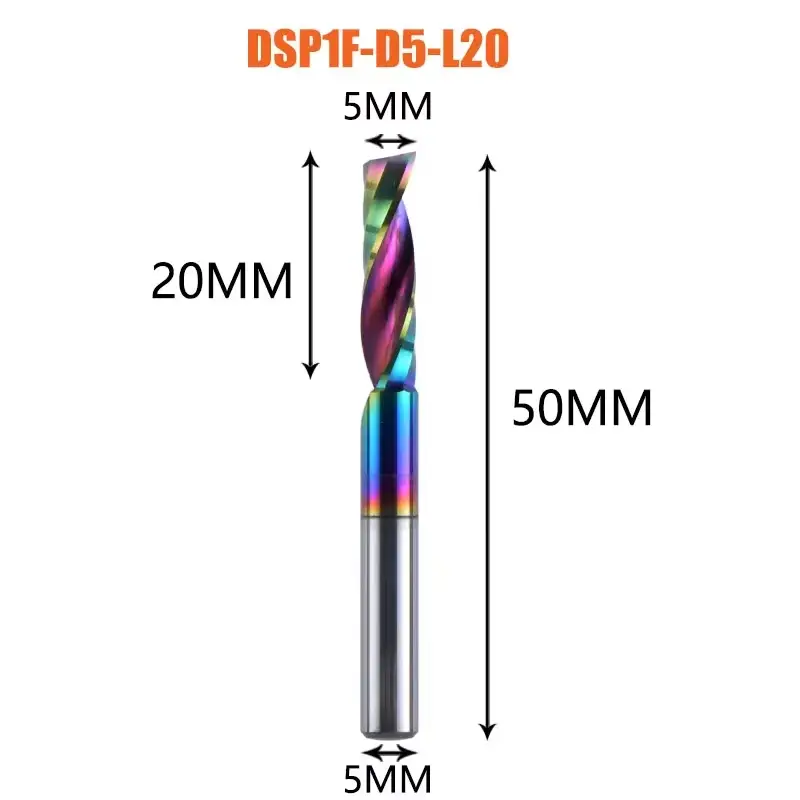 1pc AAAAA Single Flute Carbide Spiral End Mill 3.175,4,5,6mm Aluminum Milling Cutter Engraving Woodworking Acrylic DLC Coating image 8