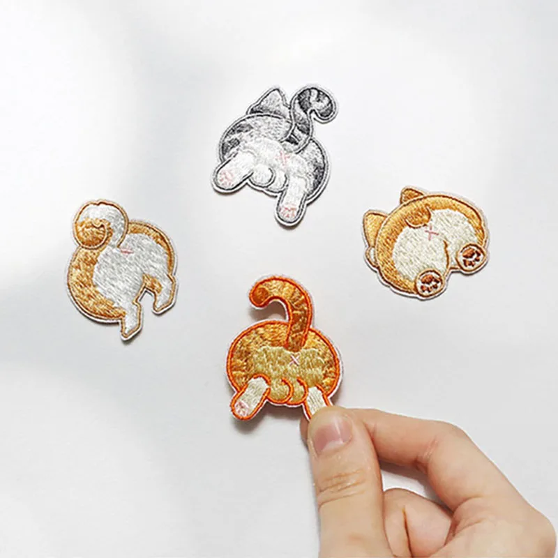 Kartenverpackung, 1-teilig, Shiba Corgi Dog Butt, bestickte Parches für Kleidung, DIY, niedliche Aufkleber-Applikationen, zum Aufbügeln