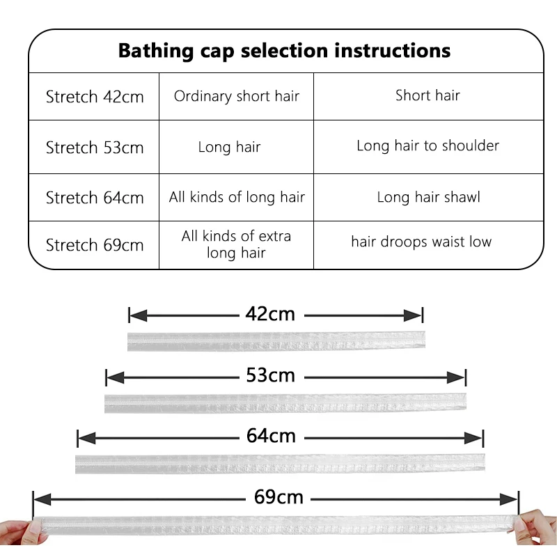 100Pcs Disposable Shower Caps Hotel Plastic Waterproof Headgear Women Transparent Beauty Hair Dye Salon Caps Elastic Bath Cap 6