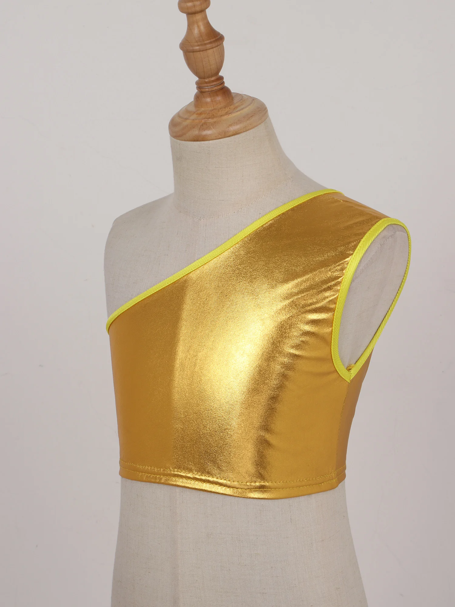 Kids Tops Kids Girls Sequins Crop Tops Children Shiny Metallic Sleeveless Crop Top for Ballet Dance Gymnastics Workout Stage Performance
