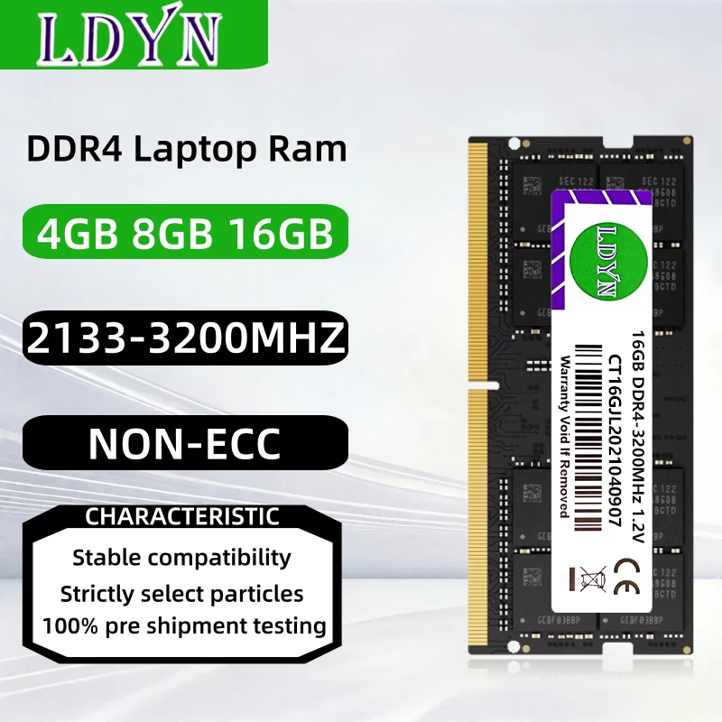 Lot De Barrettes RAM DDR4 Pour Laptop - 4Go à 32Go - Fréquences 2133 à 2666MHz - SODIMM