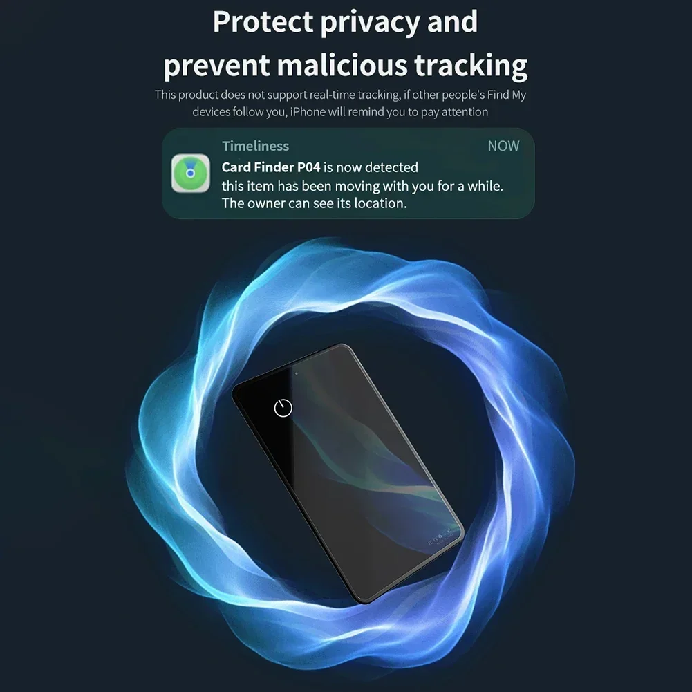 Ultra-slim Design MFi Certified Wallet tag with NFC Tag Globle Position Locator Keeps Find My Tag Your Belongings Safe