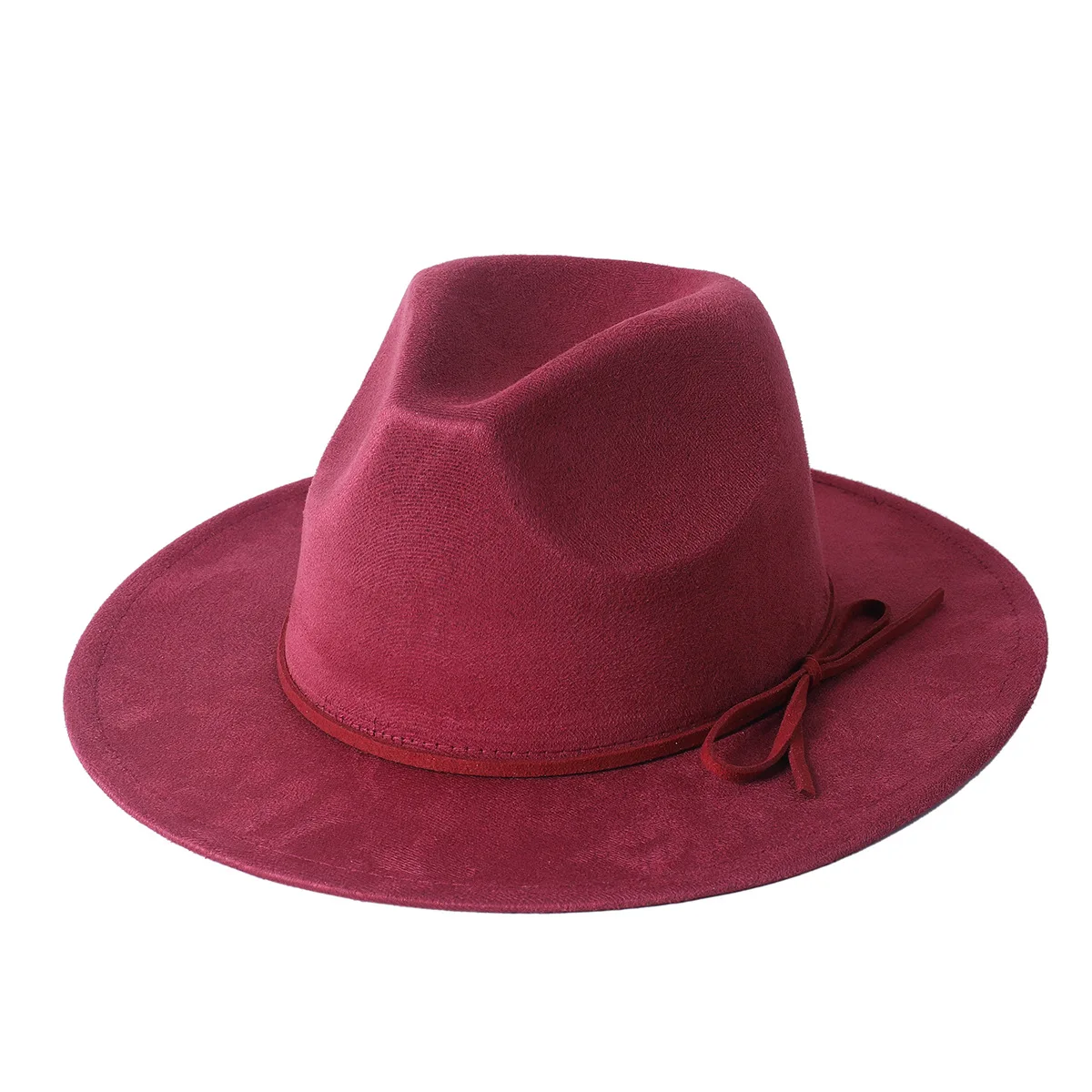 Blauer 7 cm großer Wildlederhut, Fedoras, mehrfarbig, Damenhut, Herren-Panamahut, geeignet für alle Militärfarben, Fedora-Hutшапка Turismo – Detail 20