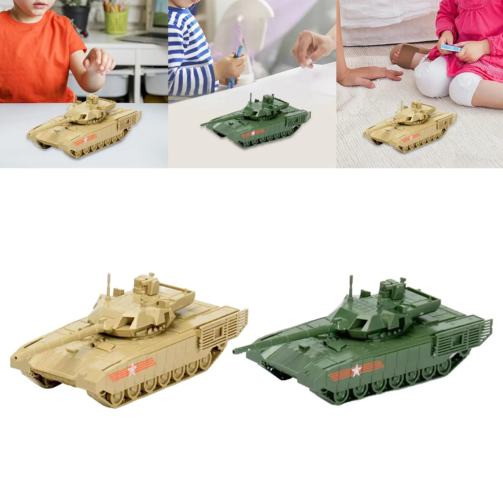 1/72 Tank Assembly Model Tabletop Decor Ornament Educational Toy Vehicle Tank Model Toy for Kids Boys Girls Adults Birthday Gift