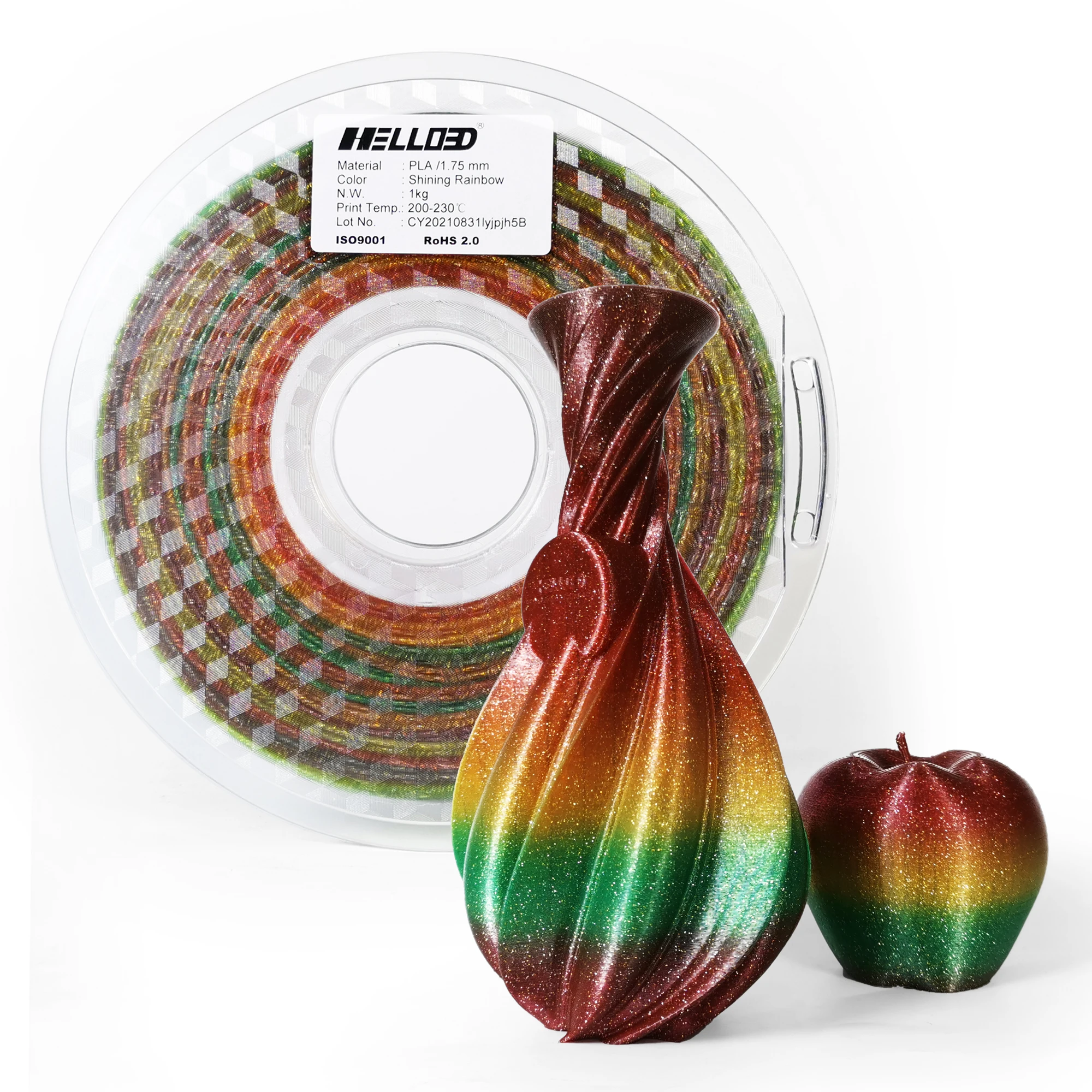 SUNLU PLA Rainbow Filament 1.75mm 1KG Spool Multicolor 3D Printer  Consumables