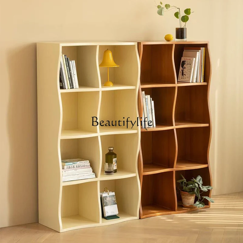 

Nordic Mid-Ancient Cream Style Hallway Household Multi-Layer Plaid Bookshelf