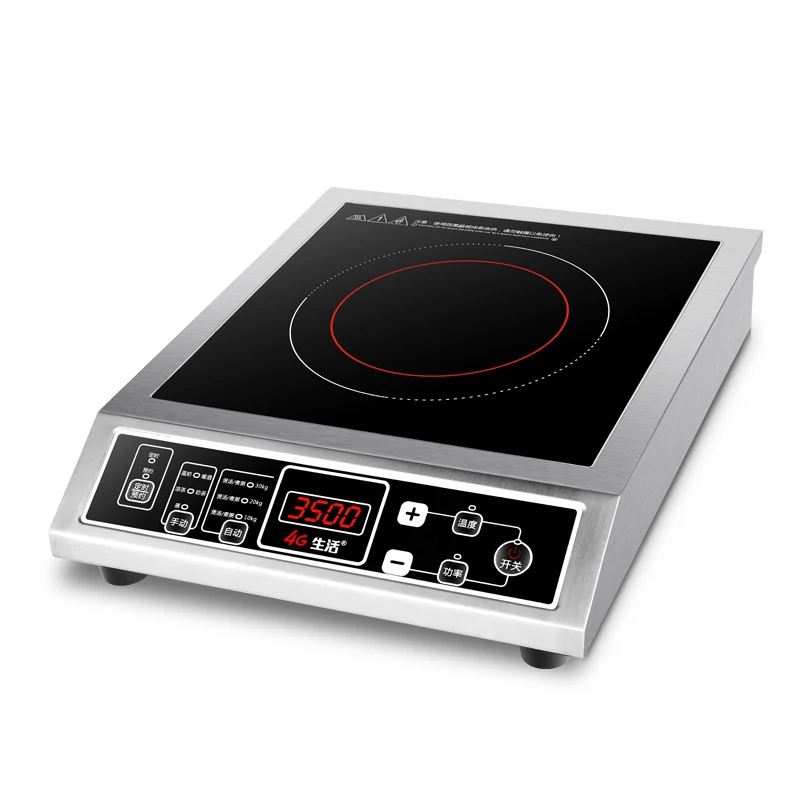 Potência Single-cabeça Indução Fogão Botão Controle Máximo de Carga 50kg Painel de Cristal Preto Ys3505 3500w de Alta
