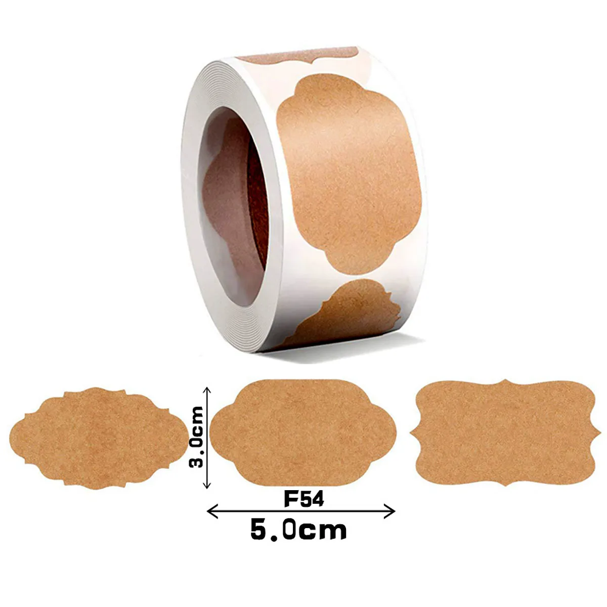 Label stickers 300pcs/roll Kraft Paper Stickers Blank Labels Handmade Gifts Tags Decoration Paper Spice Jar Label DIY Envelope Sealing Sticker