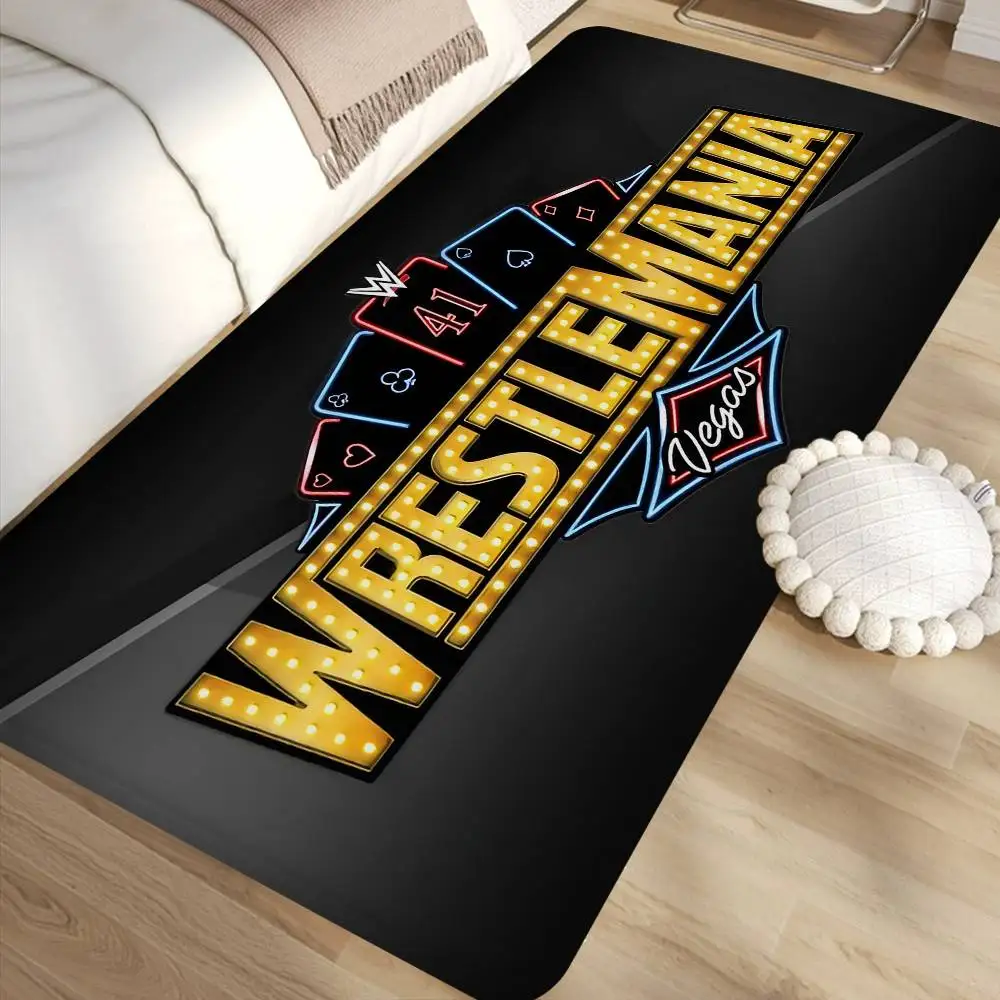 W-WWE W-WrestleMania 도어 매트 어린이 방 침실 장식 발코니 미끄럼 방지 도어매트 거실 도어매트 지역 러그