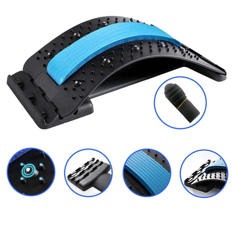 cervical massage pad cervical massager neck stretcher lumbar support brace lumbar support belt waist support belt Magnetotherapy Multi-Level Adjustable Back Massager Stretcher Waist Neck Fitness Lumbar Cervical Spine Support Pain Relief