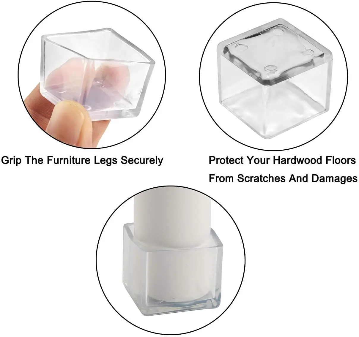 Chair Leg Floor Protectors – Anti-Scratch and Noise-Reducing Furniture Foot Covers (Set of 4)