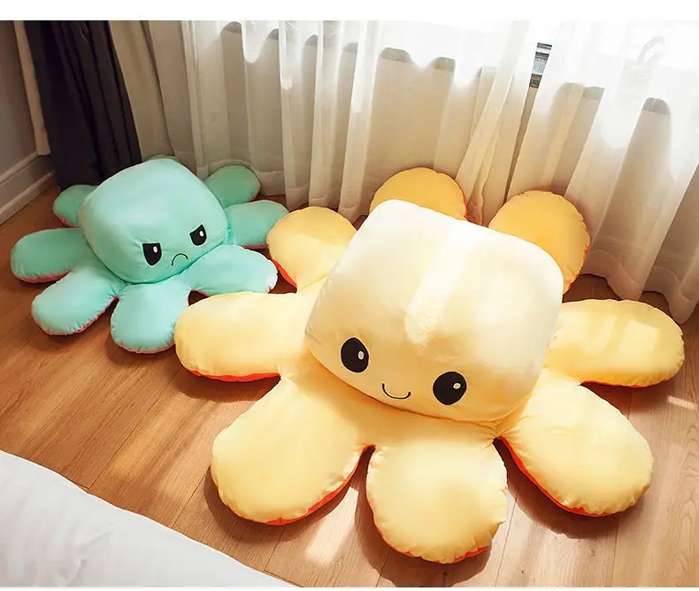 

Giant Octopus Doll Sleeping Pillow Face Change Head Cover Cushion Small Octopus Flip Over Doll Cushion Futon