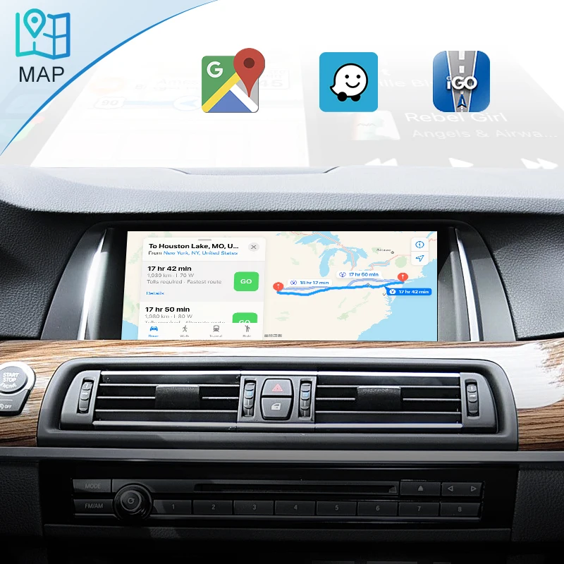 STWEI 무선 애플 카플레이 박스, BMW NBT 5 시리즈 F10 F11 2013-2016, 안드로이드 자동차 라디오 플레이어 미러, 전면 후면 카메라