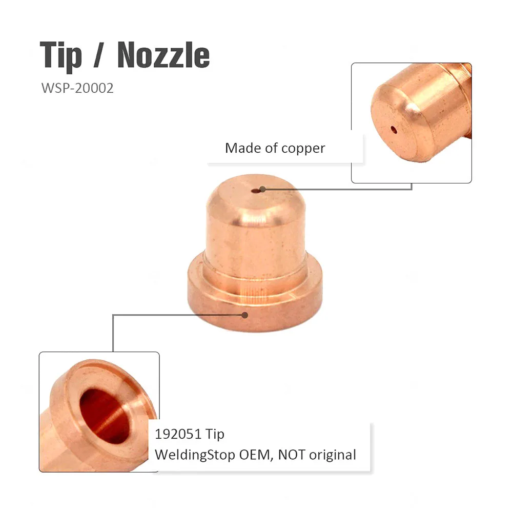 

25pcs 192047 Plasma Torch Electrode 192051 Torch Nozzle 192053 Torch Shield For Spectrum 2050 Cutter ICE-40C/40T/50/55C 55A