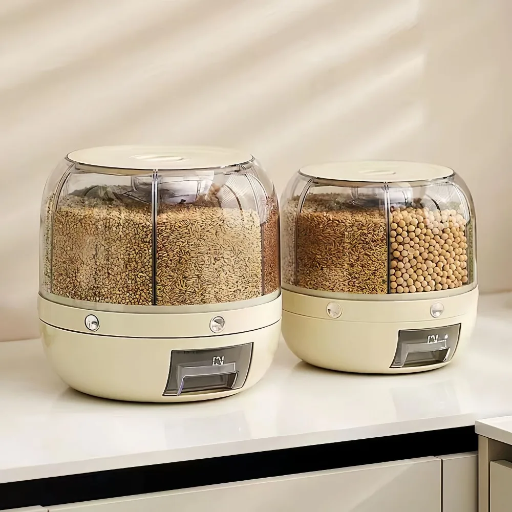 

Контейнер-дозатор для риса с возможностью поворота на 360 °