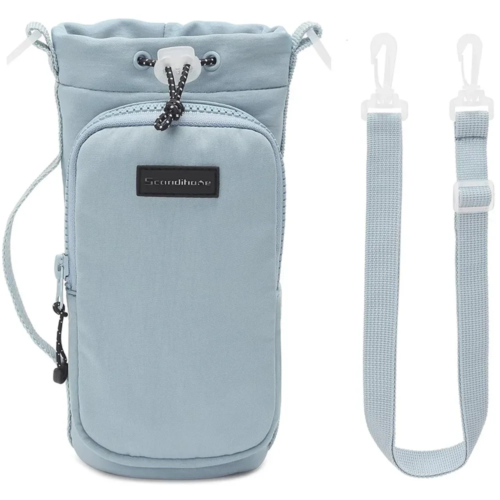 조절 가능한 어깨끈 휴대용 물병 가방 (물병 슬리브 포함) 걷기, 하이킹, 캠핑, 헬스장용