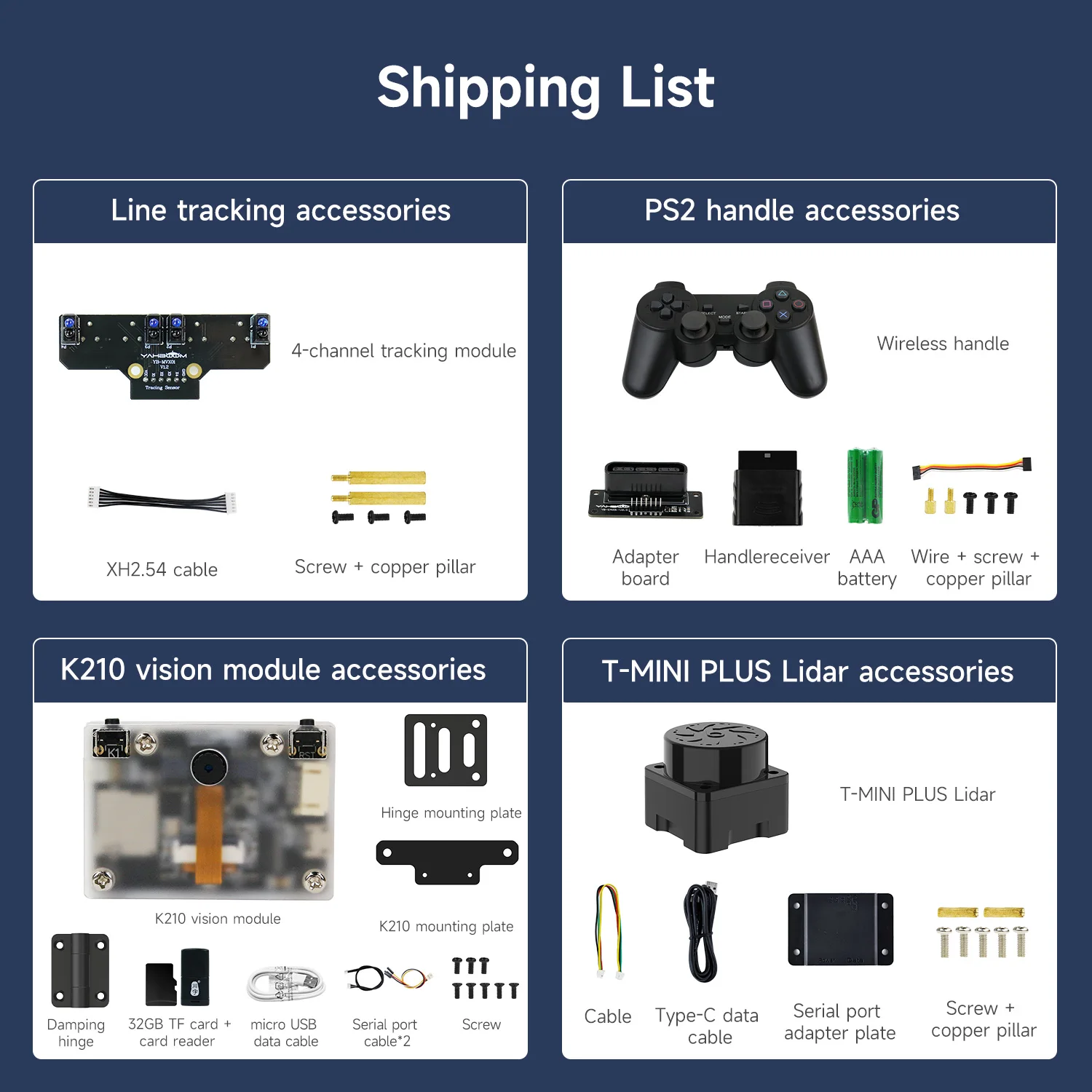 Yahboom STM32 Self-Balance Robot Car Expansion Accessories Kit Educational Smart Toy Parts Tools for DIY Electronics Projects
