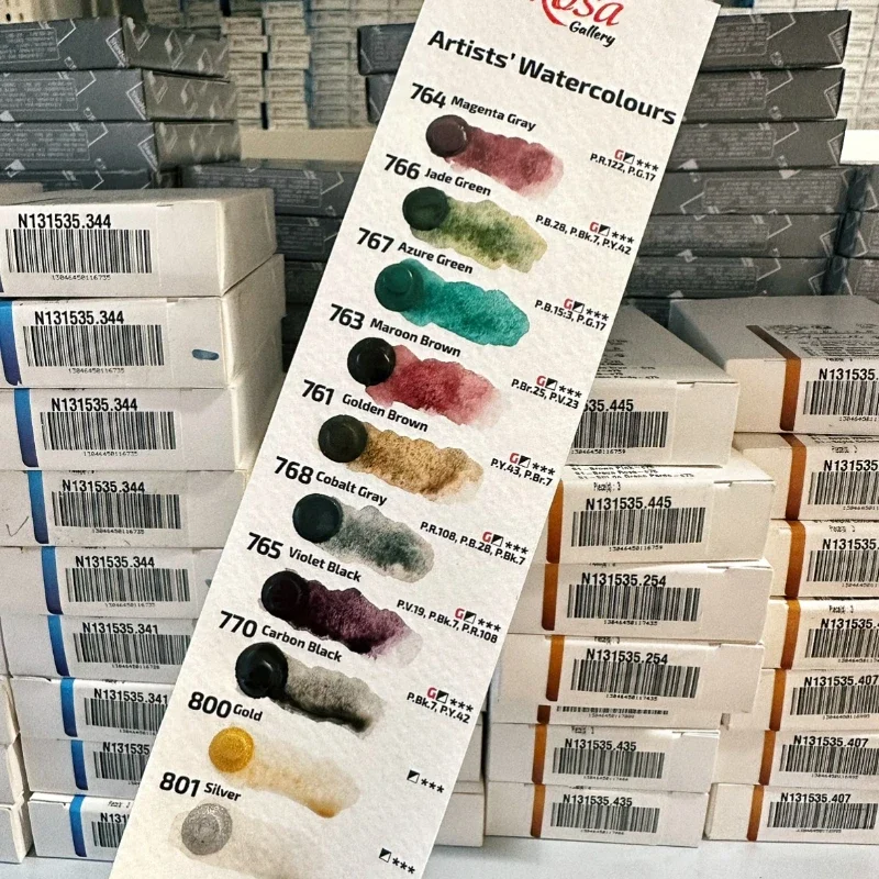 ROSA New 10 Color Precipitated Watercolor Pigments 10ml Tube Master Watercolor Paint Student Artist Painting Supplies