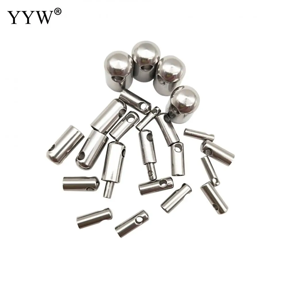 500pcs/Bag Stainless Steel Leather Cord Clasp Crimp Clasps Cord End Caps Leather Cord For Jewelry Making Diy Findings Supplies