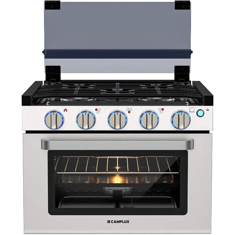 

RV Stove Gas Range 17 inches Tall, Gas Range Oven with 3 Burners Cooktop for RV, RGS17MSF, Stainless steel