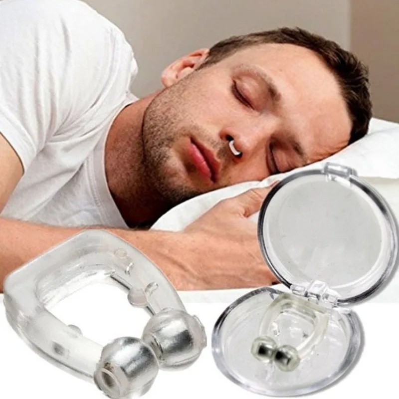 2 4 Piece Silicone Magnetic Snorer Anti Snoring Stop Snoring Nose Clip Tray Sleep Assist Apnea