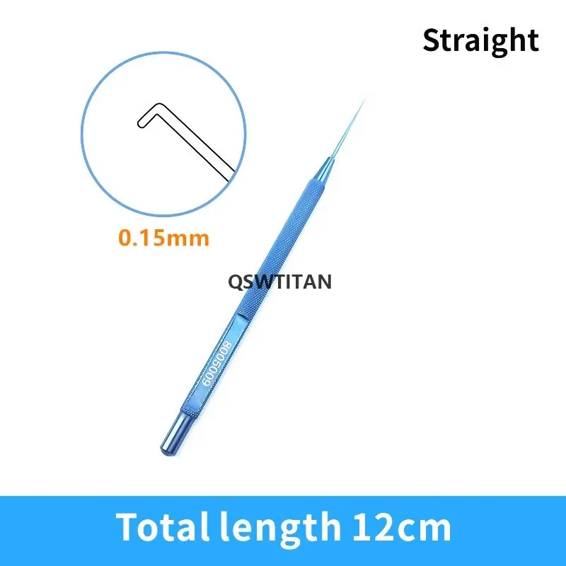 Titanium Sinskey Lens Manipulating Hook 0.15mm dia blunt tip straight / angled ophthalmic Veterinary Surgical Instruments