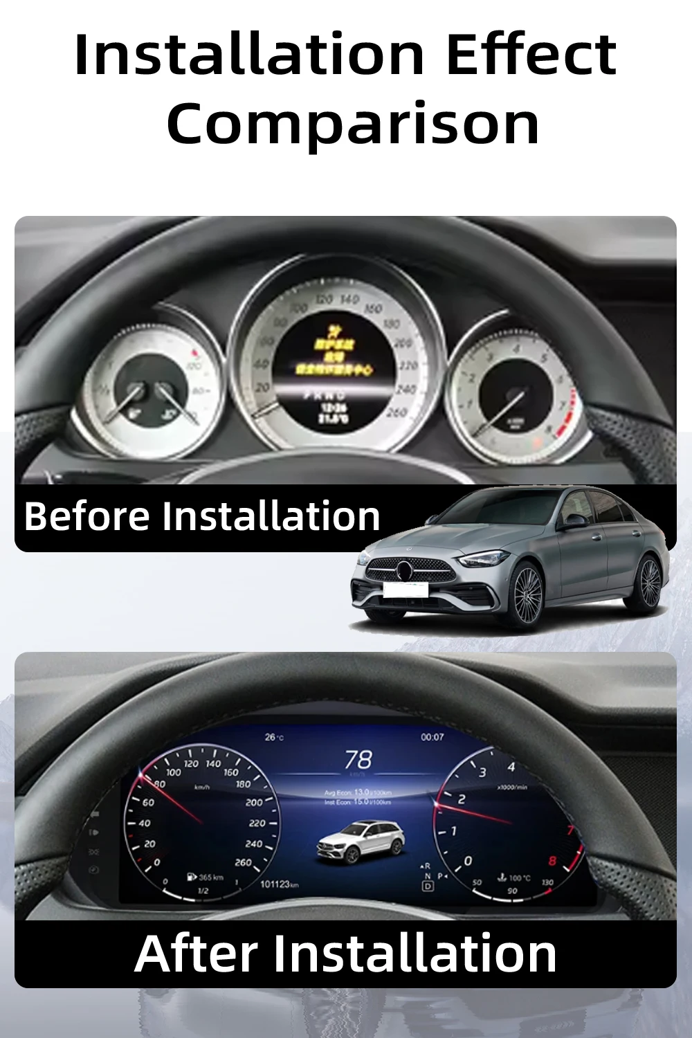 Digital Instrument Cluster for Mercedes-Benz C-Class W204 (2011–2014) NTG 4.5 Sp